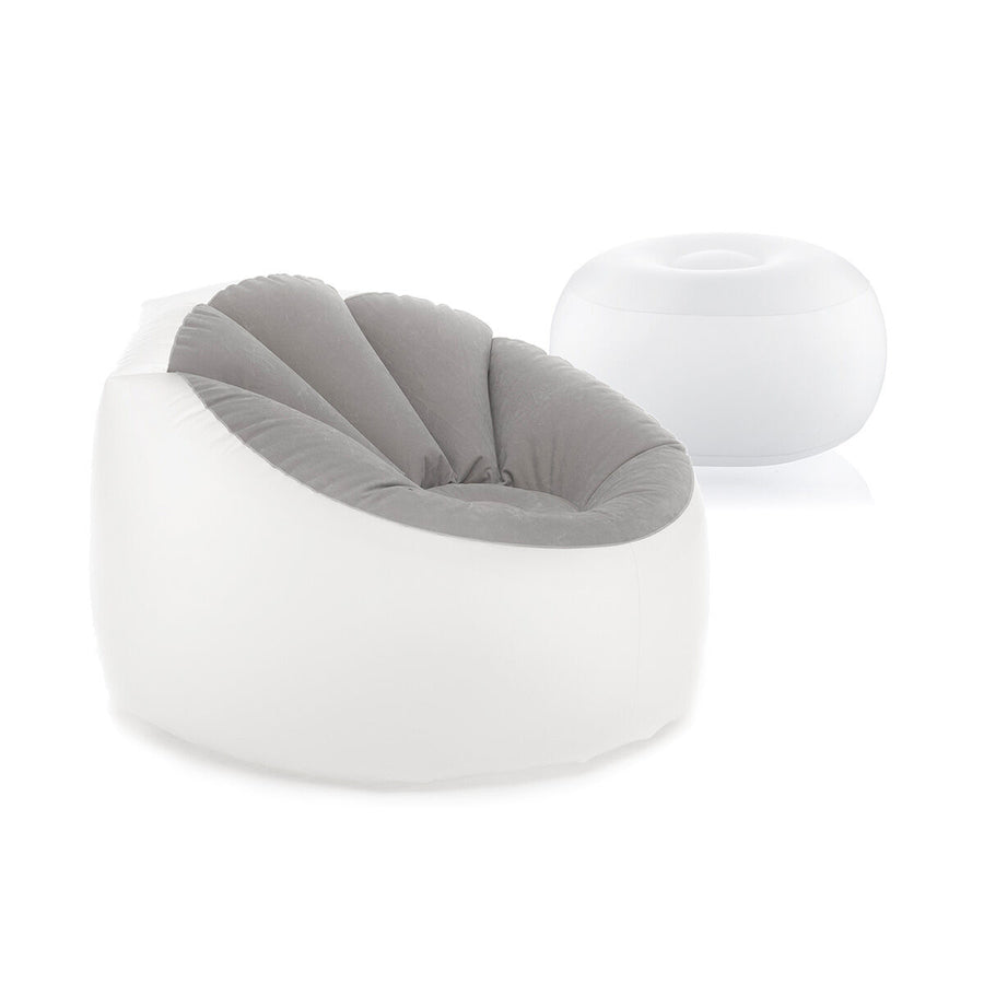 Pack Aufblasbarer Sessel mit buntem LED-Licht und Aufblasbarer Hocker mit mehrfarbiger LED-Beleuchtung und Fernbedienung InnovaG