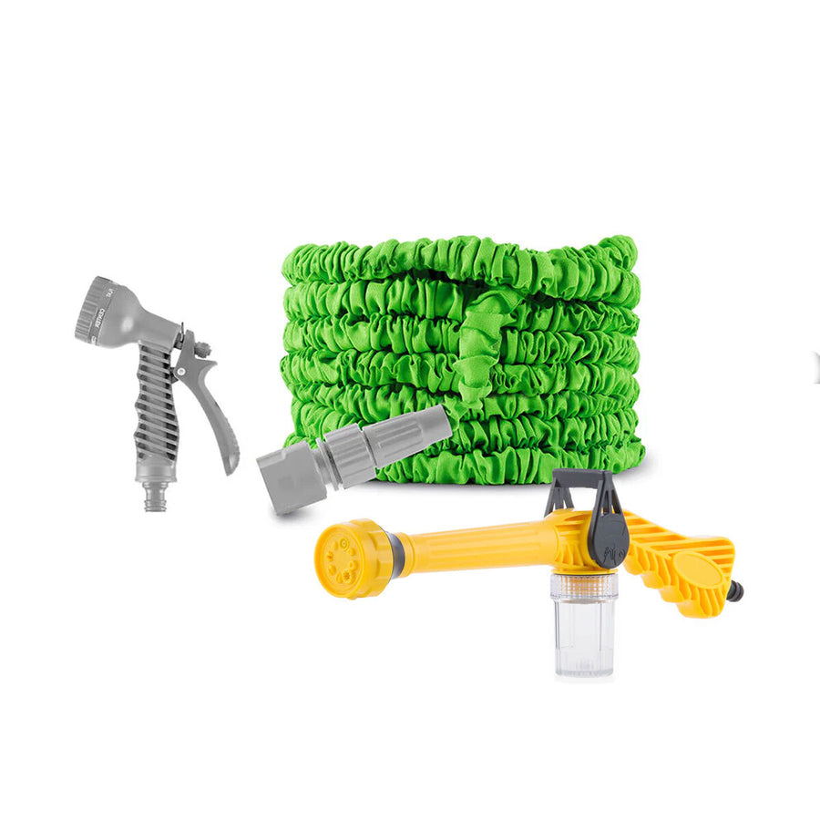 Pack 8-in-1-Hochdruck-Wasserspritze mit Tank und Ausziehbarer Gartenschlauch