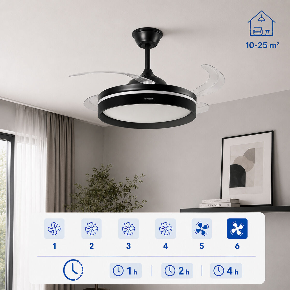 Deckenventilator mit LED und Fernbedienung – Produktansicht 3
