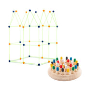 Pack Memory-Schach aus Holz und Baukasten für Kinder
