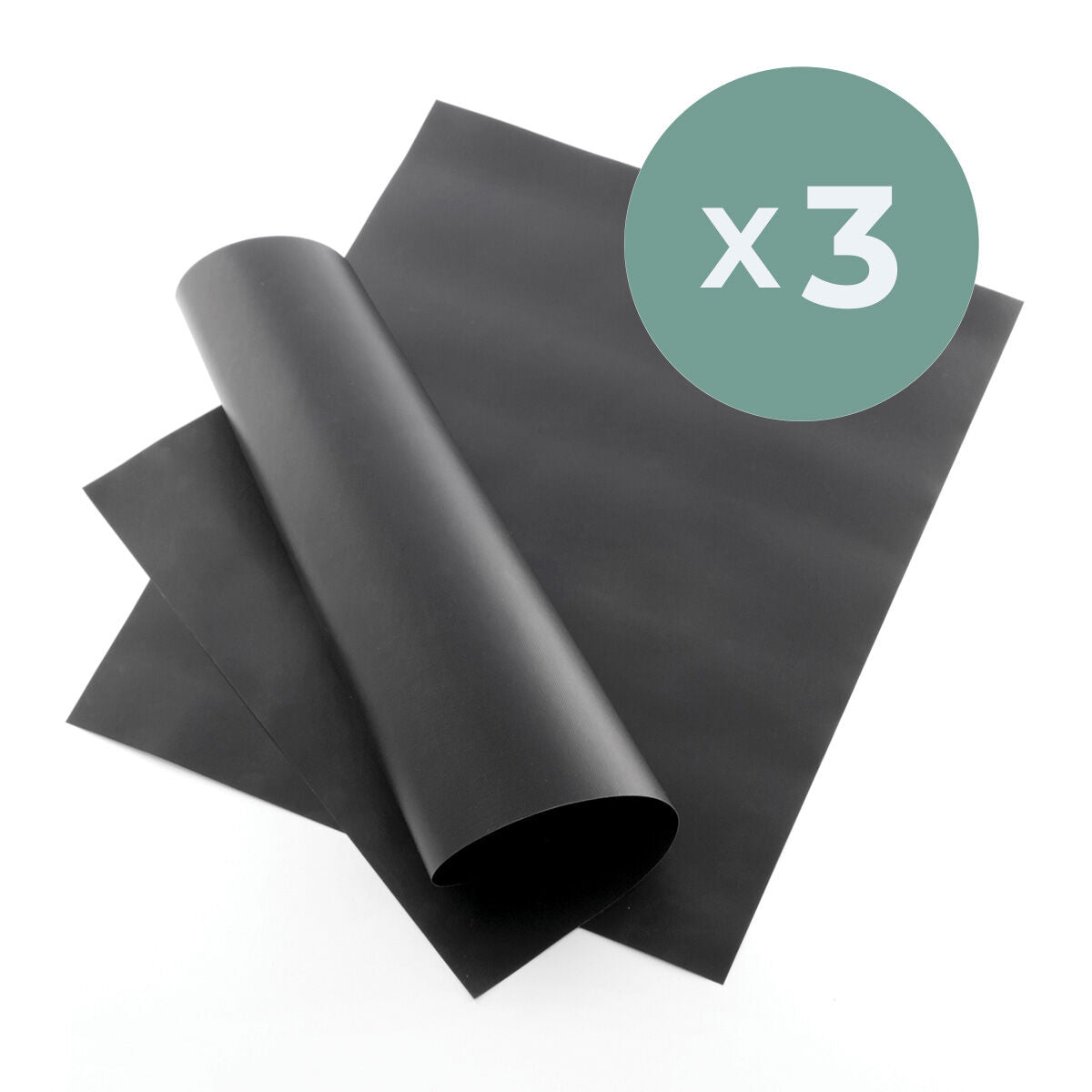 Sechs schwarze Grill- und Backmatten – Grill- und Backmatten 6er-Set Schwarz