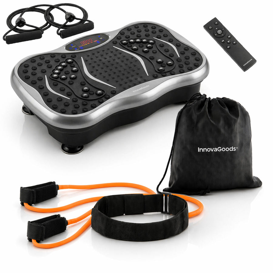 Set Vibrationsplatte mit Lautsprecher, Fernbedienung und Gürtel mit Widerstandsbändern