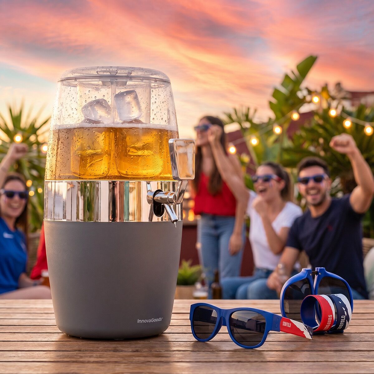 Set Bierspender mit Kühlung  und 2 rollbare Sonnenbrillen Sunfold France – Produktansicht 2