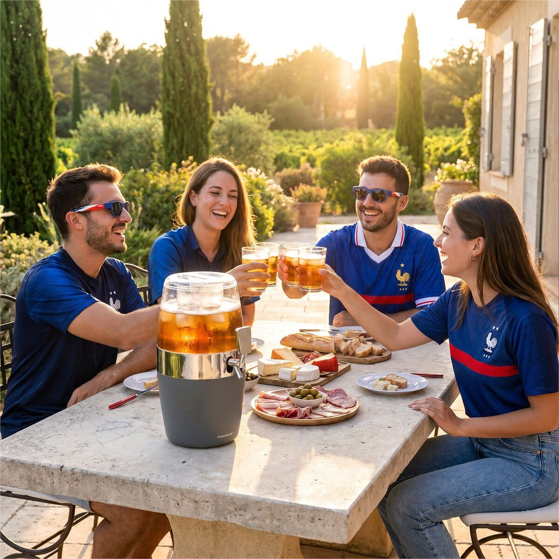 Set Bierspender mit Kühlung  und 2 rollbare Sonnenbrillen Sunfold France – Detailansicht 5