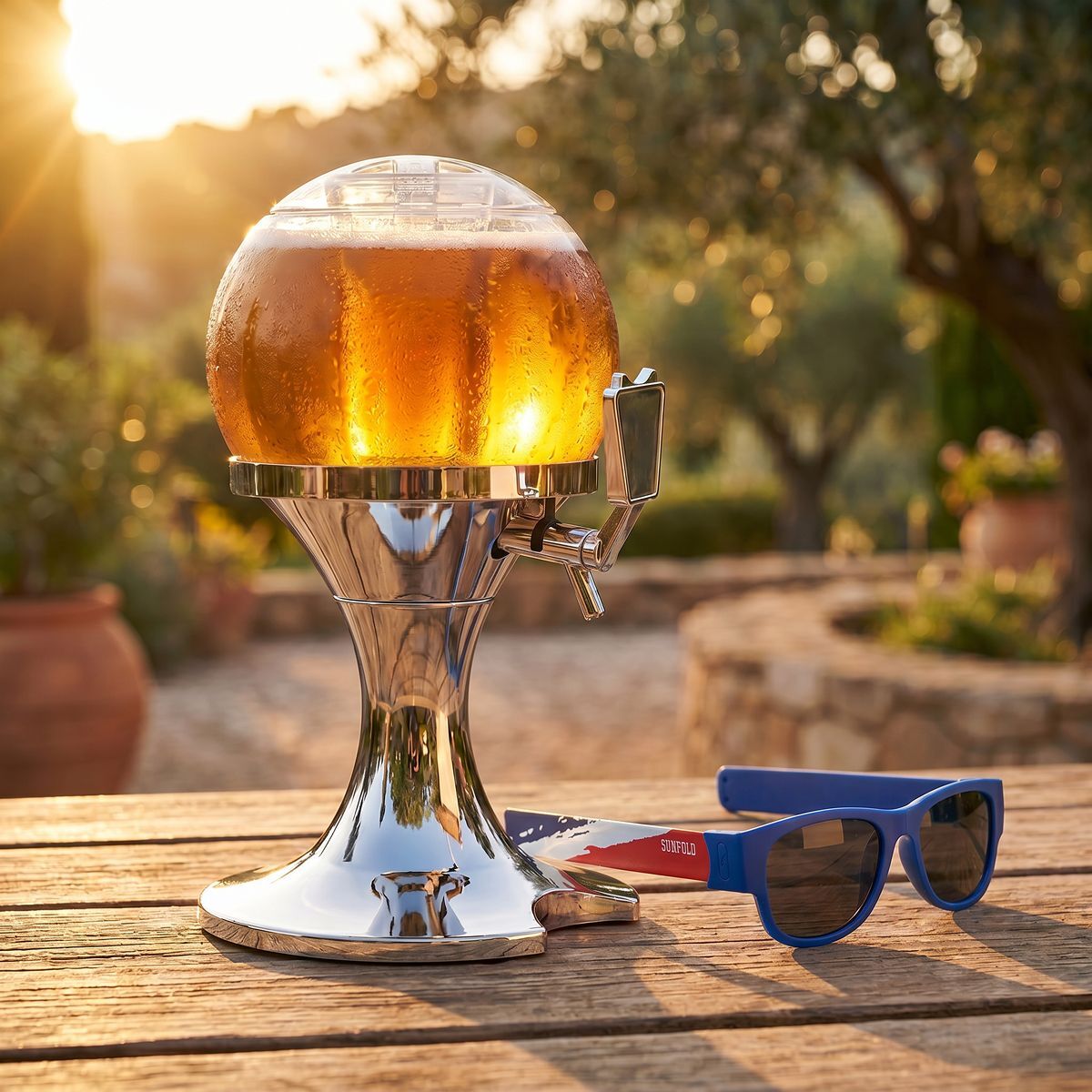 Pack Bierkühler-Spender  und 2 faltbare Sonnenbrillen Sunfold France – Produktansicht 3