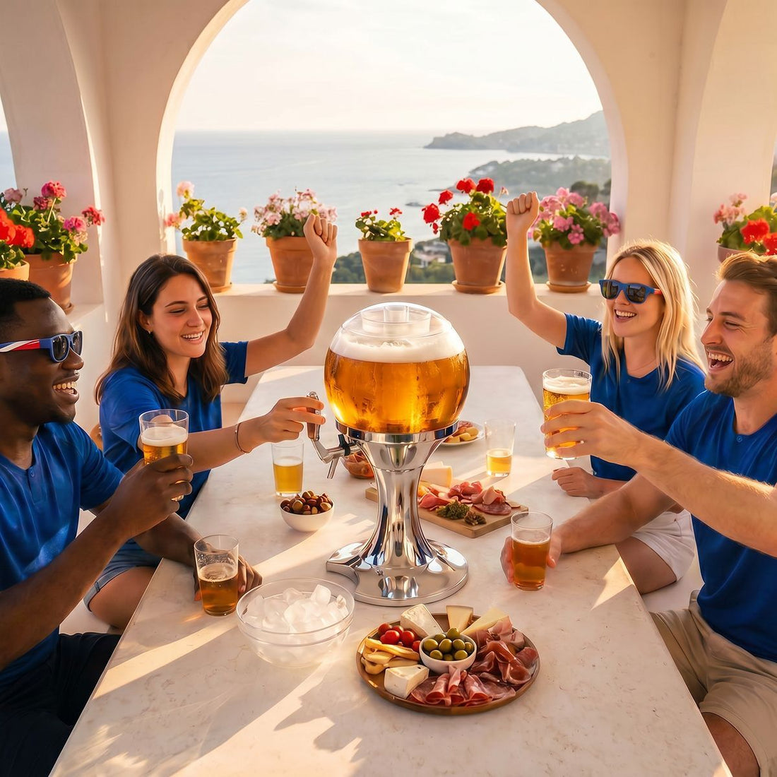 Pack Bierkühler-Spender  und 2 faltbare Sonnenbrillen Sunfold France – Detailansicht 5
