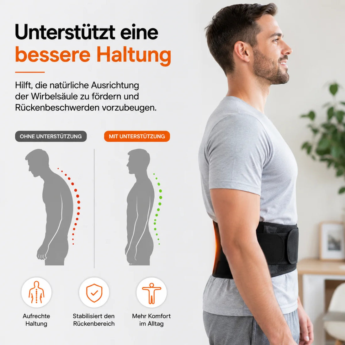 Wärmegürtel mit Haltungskorrektur verstellbar – Detailansicht 2