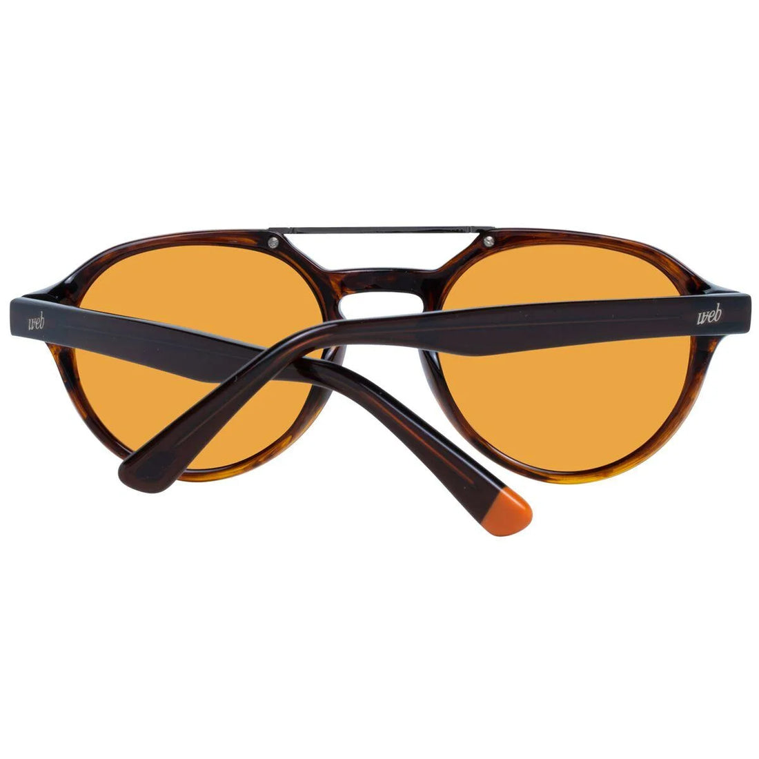 WEB EYEWEAR Herrensonnenbrille Havanna mit orangefarbenen Gläsern – Detailansicht 1