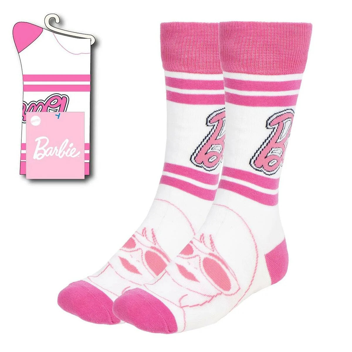 Crew-Socken Barbie Rosa Weiß Größe 36–43