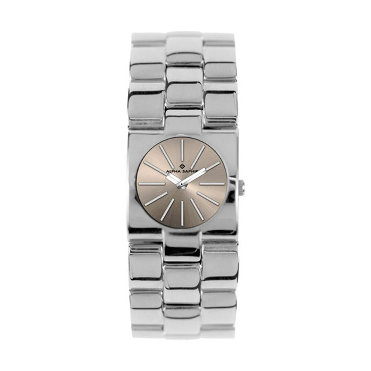 Alpha Saphir 271K Unisex-Uhr mit silberfarbenem Gliederarmband