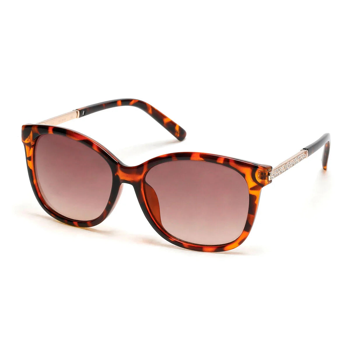 Guess GF0394-5652F Damensonnenbrille mit braunem Havanna-Rahmen
