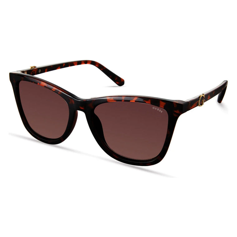 Guess GF0421-5552F Damensonnenbrille mit braunem Havanna-Rahmen