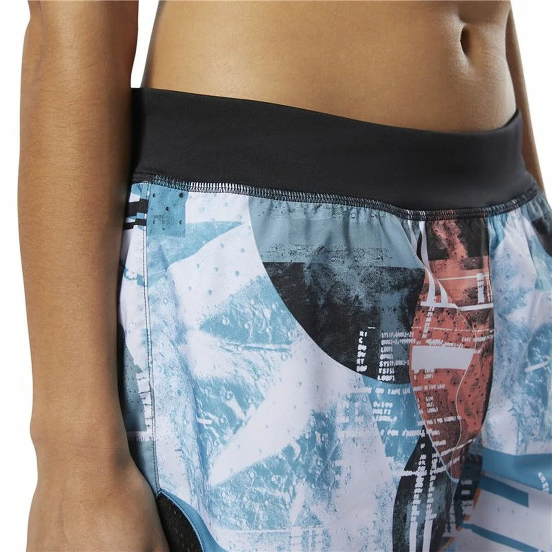 Reebok Wor Moonshift Damen-Sportshorts Hellblau – Detailansicht 2