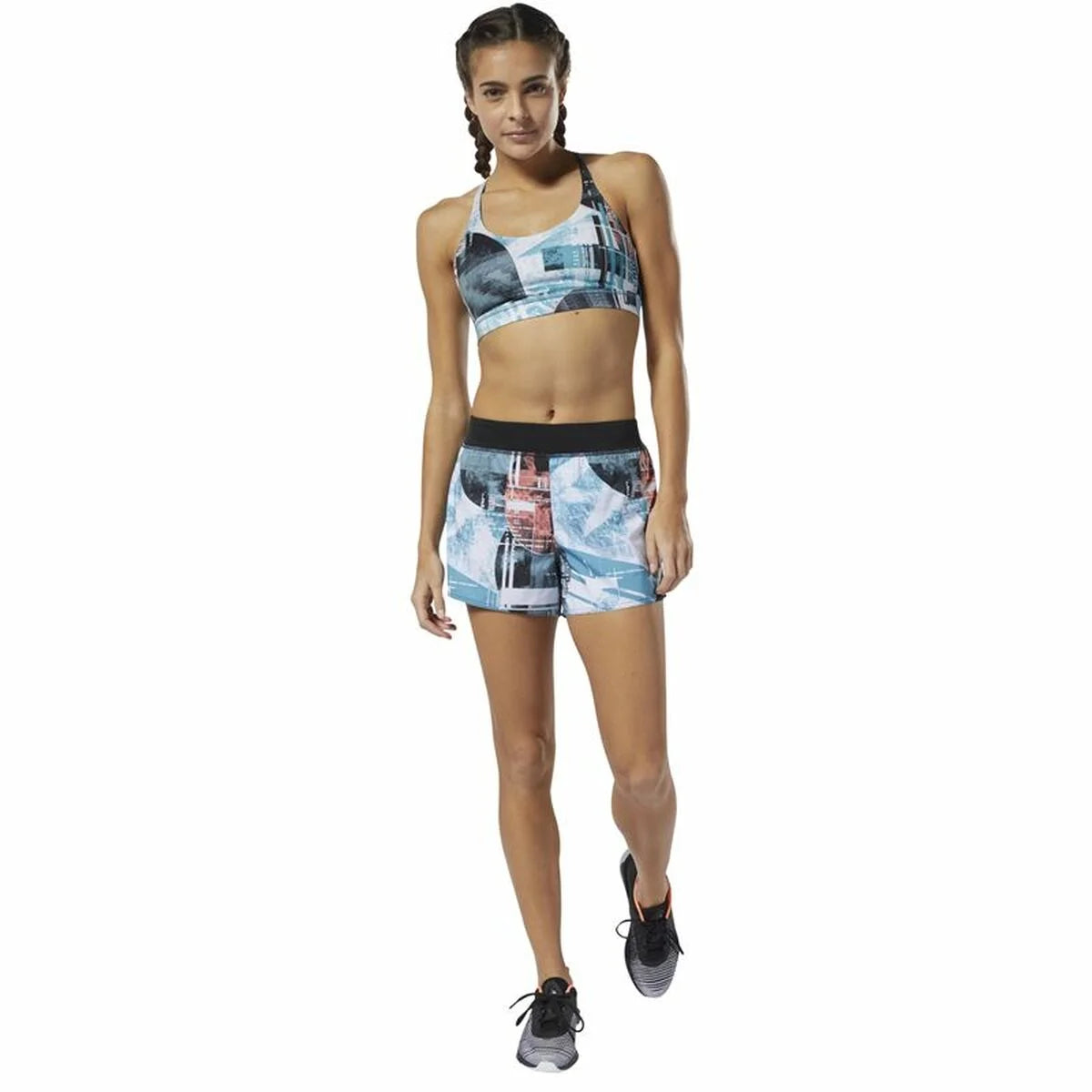 Reebok Wor Moonshift Damen-Sportshorts Hellblau – Produktansicht 2