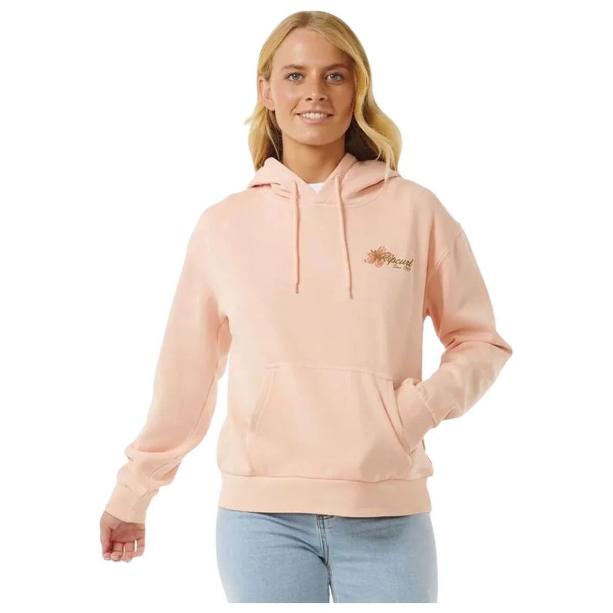 Rip Curl Wild Bloom Damen Hoodie in Gelb am Model von vorne