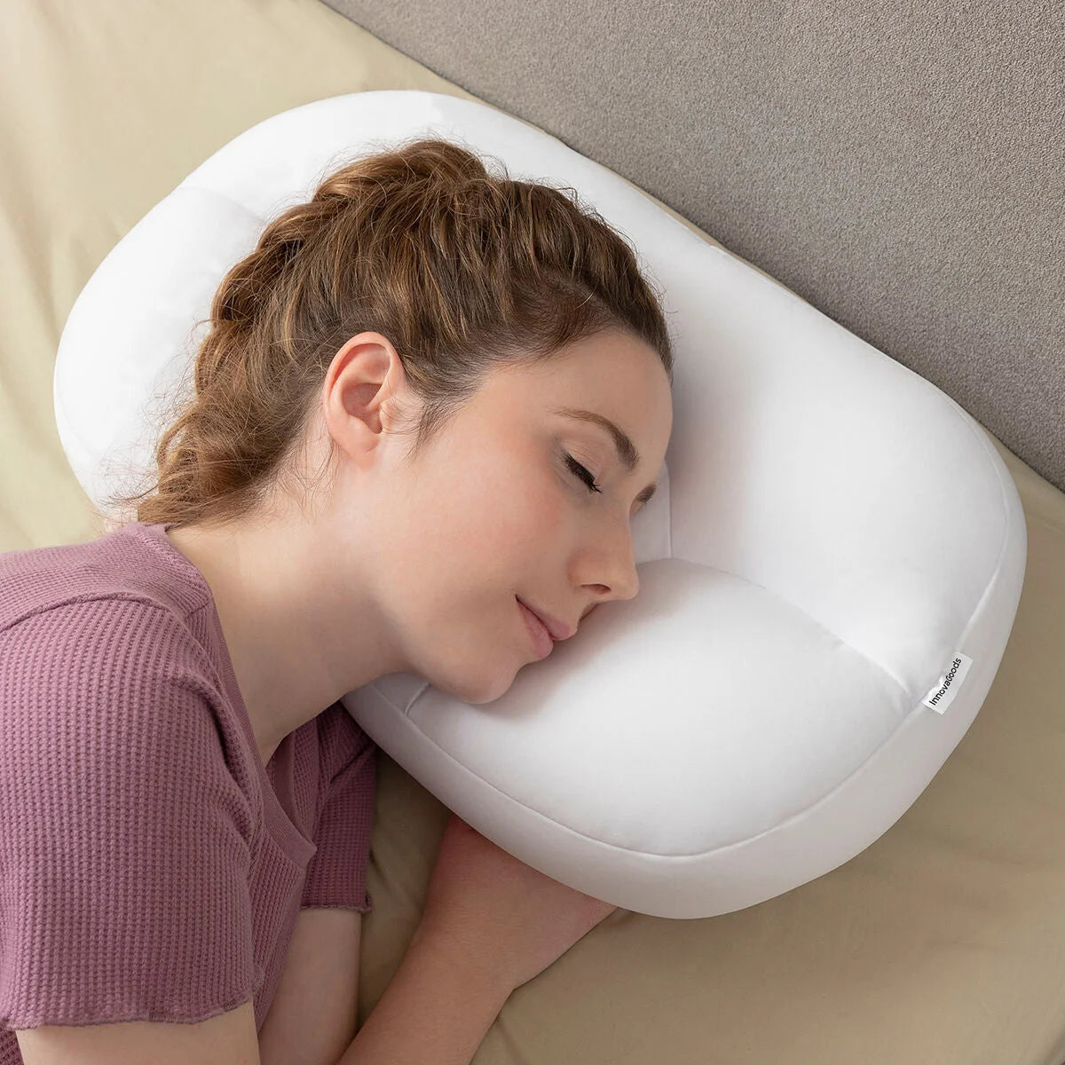 Wrileep 3D-Konturkissen Weiß – Produktansicht 3
